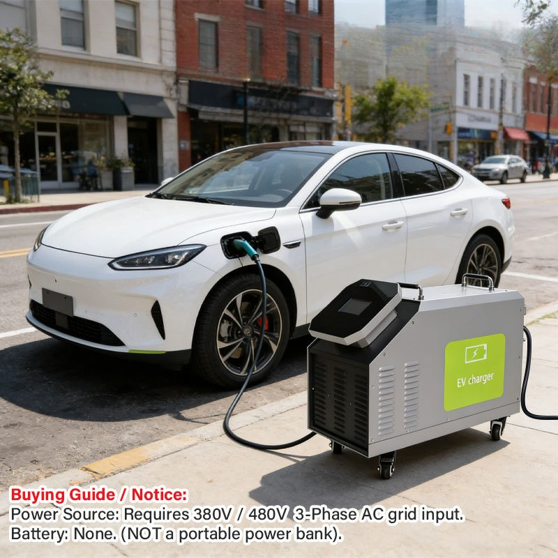 محطة شحن متنقلة للسيارات الكهر - مراجعة Portable Dc Fast Charger 20Kw Ccs2 وسعره